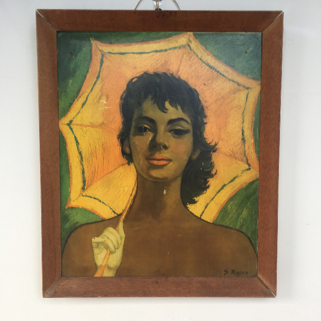 ARTWORK, Portrait (Female) - Girl w Yellow Umbrella (Medium)